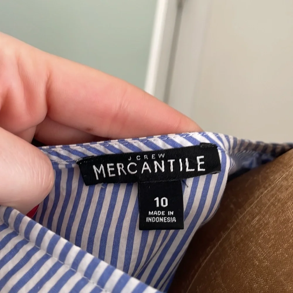 J Crew Mercantile Blue/White Stripe Flutter Sleeve Blouse 10 - Picture 3 of 3